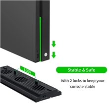DOBE Vertical Cooling Stand with 3 Fans and 3 USB Ports for Xbox One X (X1)