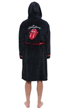 Men's bathrobe Rolling Stones: Classic Tongue (L/XL) black fleece