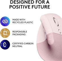 Logitech - Lift Ergo Mouse - Rose