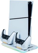 BigBen Charging Station with Fan RGB, USB Hub for PS5 Slim - White (PS5)