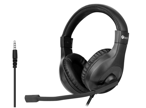 C-TECH MHS-05 Headphones, 3.5 mm Jack - Black (PC)