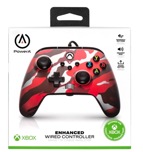 PowerA Wired Controller - Red Camo (X1/XSX/PC)